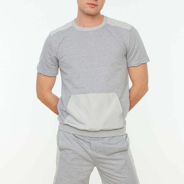2-Piece Line Pocket Tracksuit Set Grey
