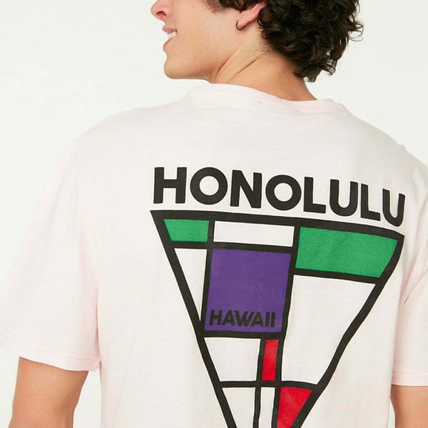 Back Print Oversize Pink Crew Neck Men's T-Shirts