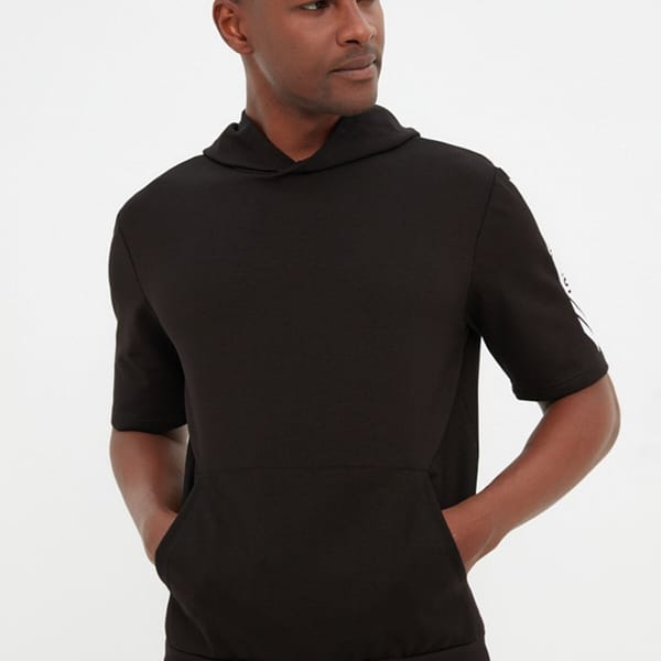 Regular Fit Hooded Printed Sweatshirt