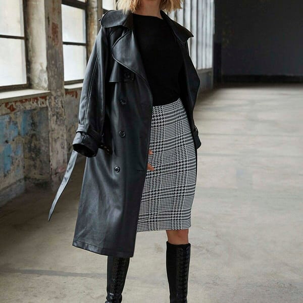 Checked Bodycon Skirt
