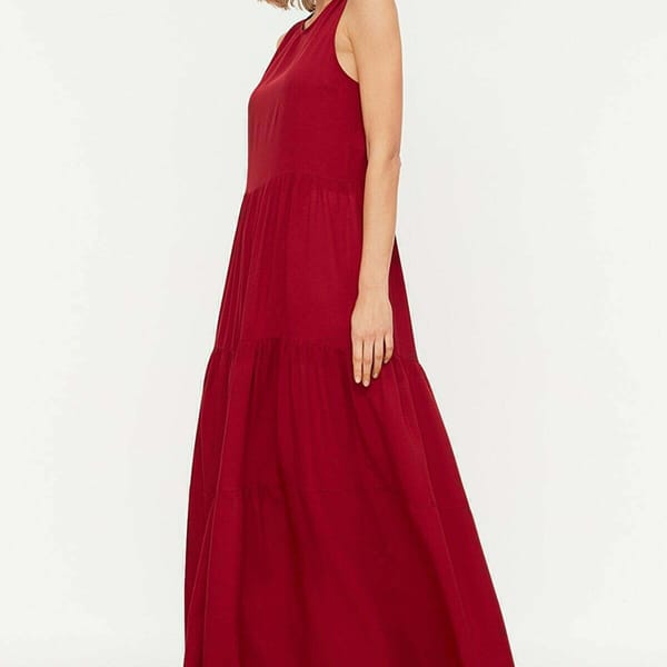 Crew Neck Tiered Dress