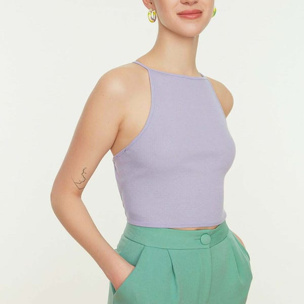 Ribbed Knitted Crop Top