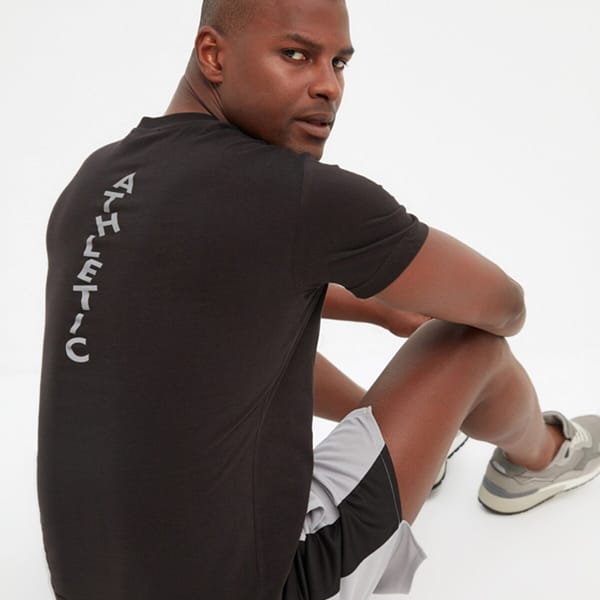 Back Reflector Print Crew Neck T-Shirt