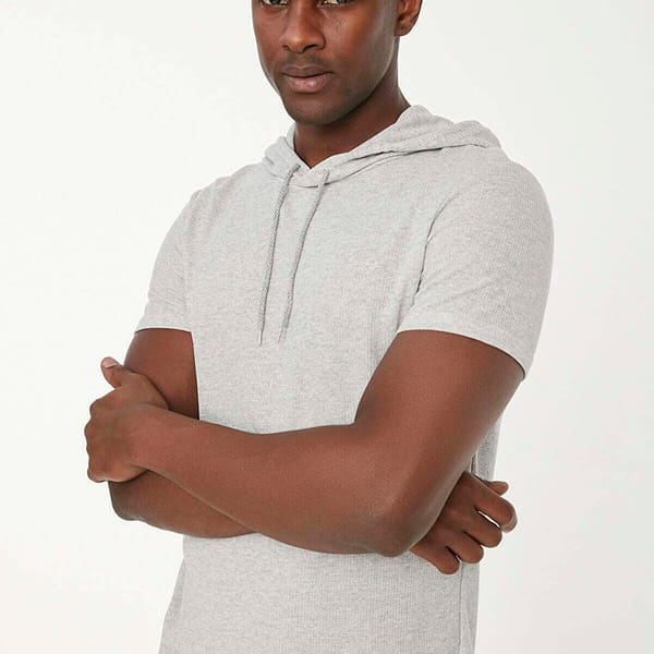 Textured Hooded T-Shirt