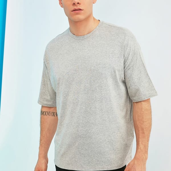Back Print Essential Oversize Crew Neck Men's T-Shirt