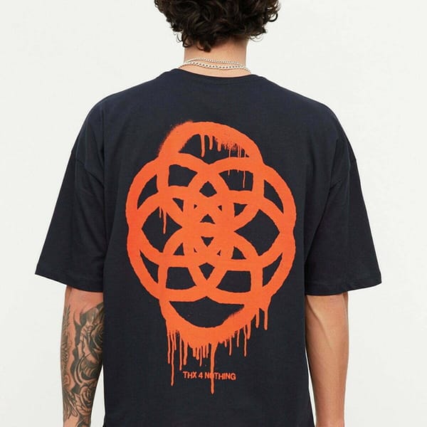 Printed Oversize Crew Neck Men's T-Shirt