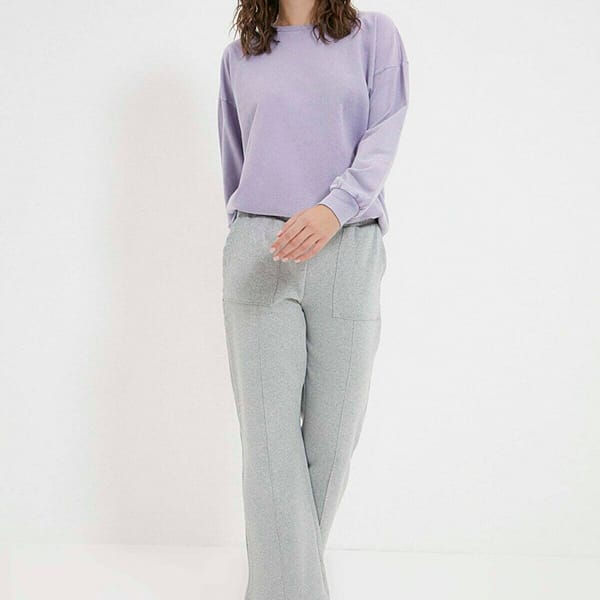 Pocket Wide Leg Knitted Sweatpant