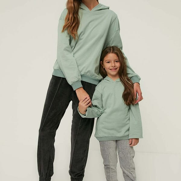Grey Kids Cuffed Girls' Sweatpants