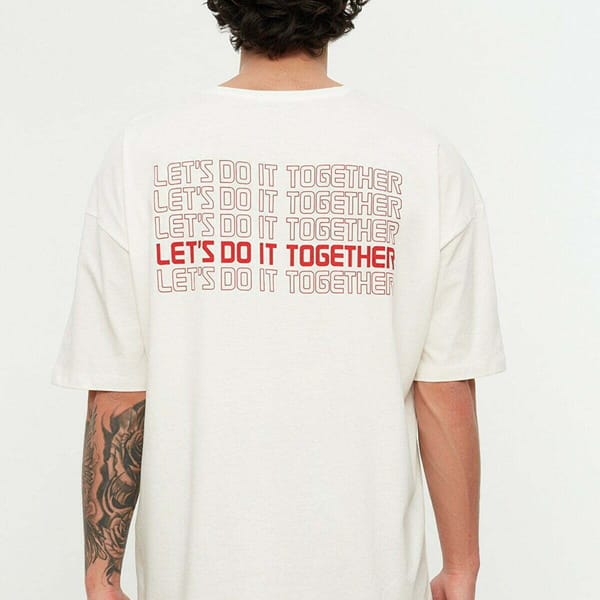 Back Printed Oversize Crew Neck Men's T-Shirt