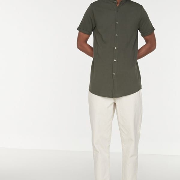 Grandad Collar Slim Fit Shirt