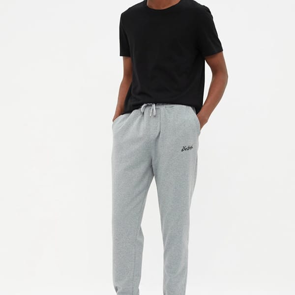 Grey Pocket Print Drawstring Men's Sweatpants