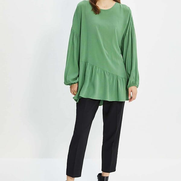 Pleated Knitted Tunic Top
