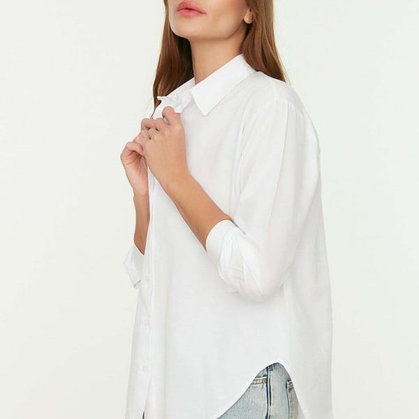 Button Down Three-Quarter Sleeves Women's Shirt