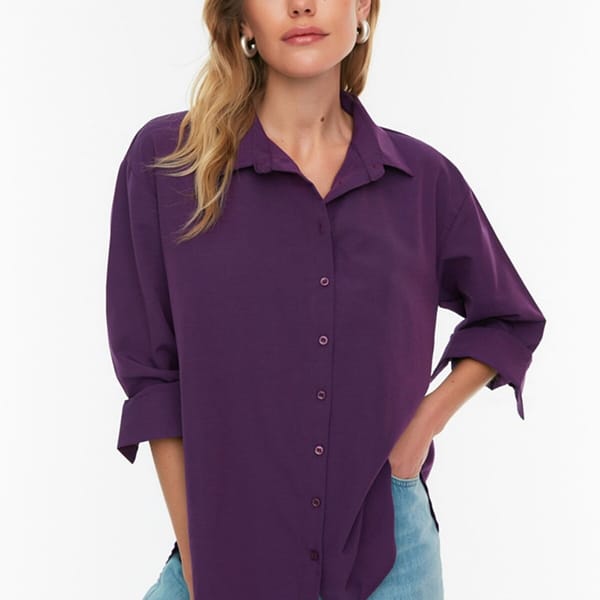 Button Down Three-Quarter Sleeves Women's Shirt