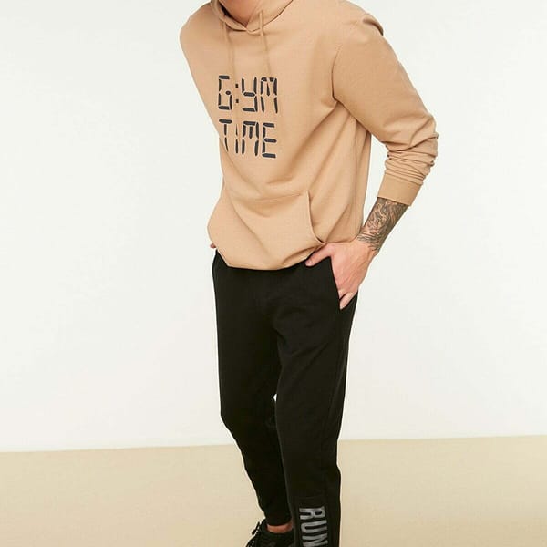 Black Regular Fit Printed Men's Sweatpants