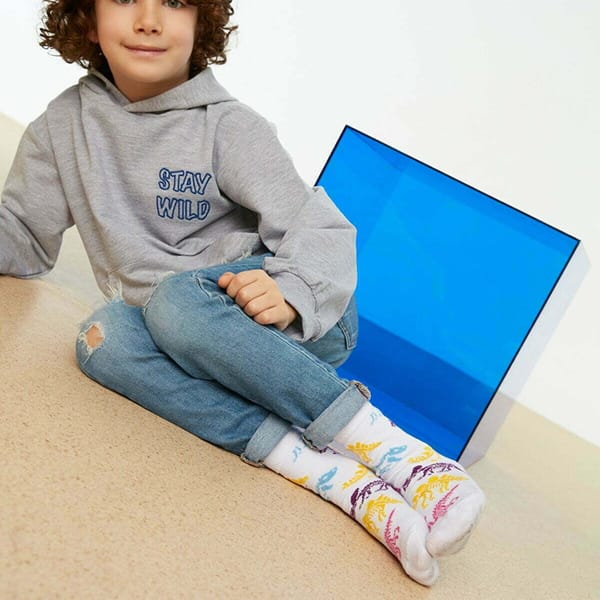 Kids 2 Pack Dino Print Crew Socks
