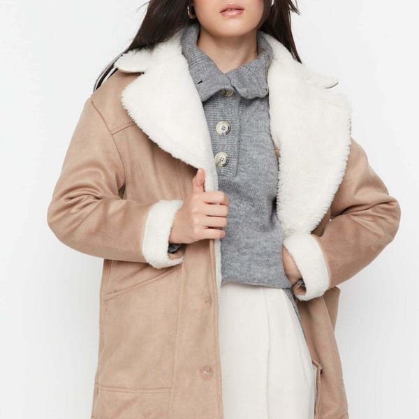 Oversize Plush Detailed Coat