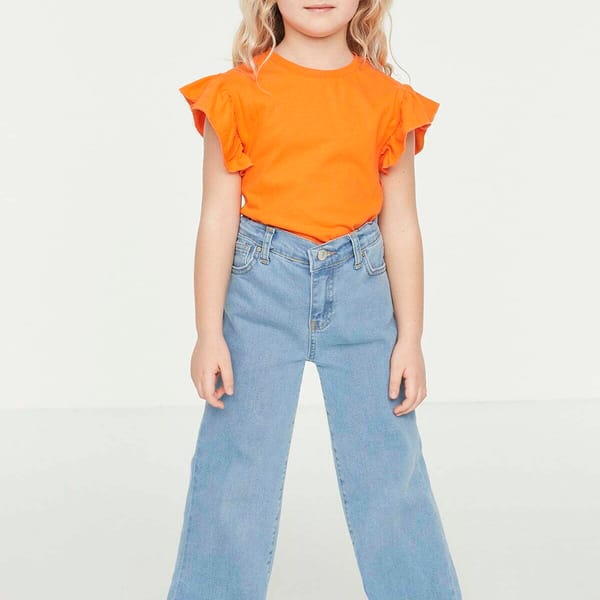 Mid Wash Straight Jeans