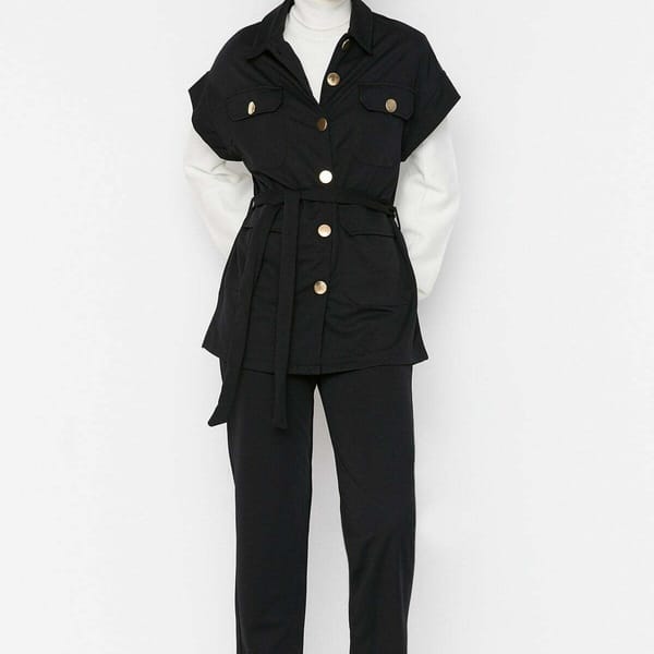 Pocket Tassel Shirt & Pants Set