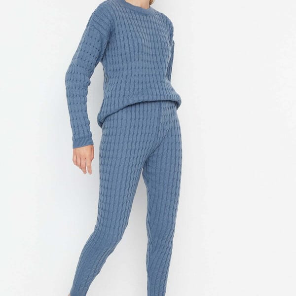 Braided Knitwear Bottom Top Set