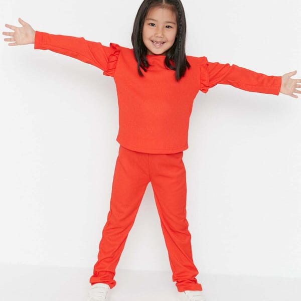 Kids Frill Detail Top & Trousers Set