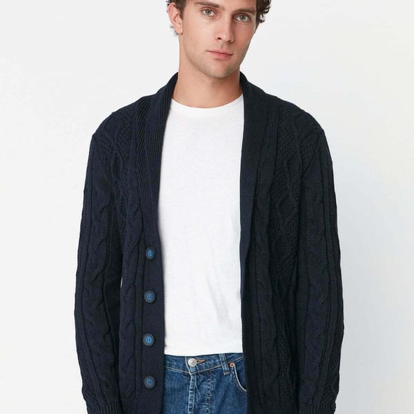 Shawl Neck Button Cardigan