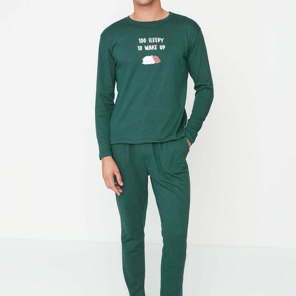 Printed Regular Fit Knitted Pajamas Set