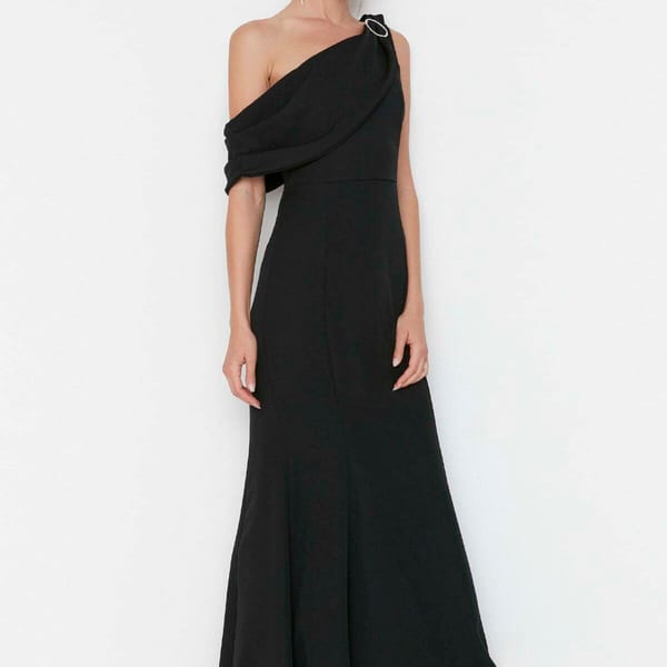 Accessorized Flame Maxi Evening & Graduation Dress