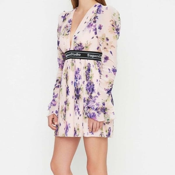 Floral Printed Pleated Dress