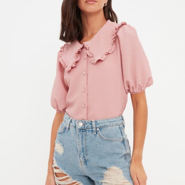 Faded Blue Ripped Denim Shorts