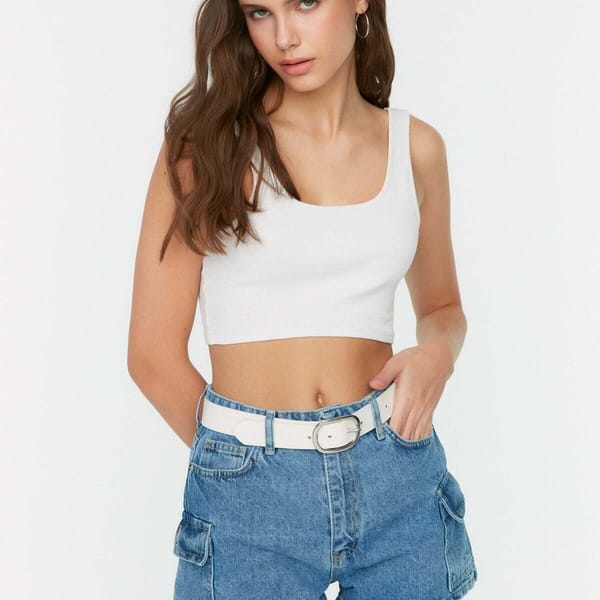 Blue Pocket Detail Denim Women's Shorts