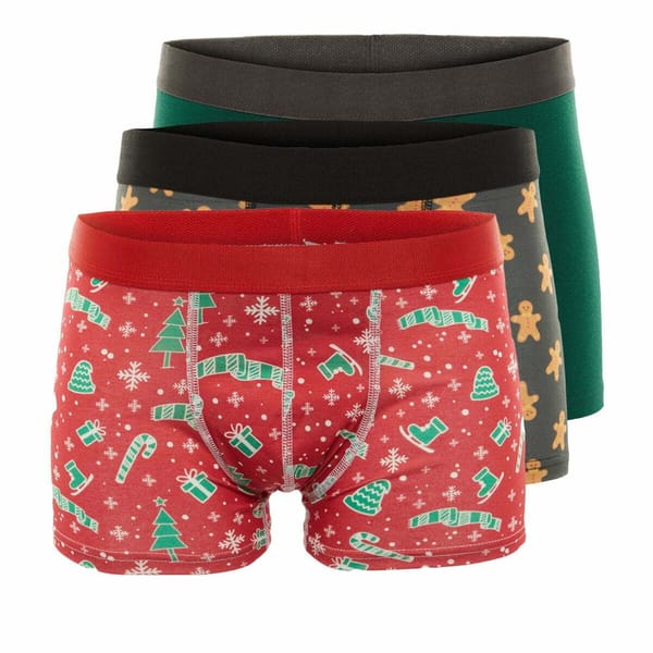 Christmas Seasonal Pack of 3 Printed Men's Boxers