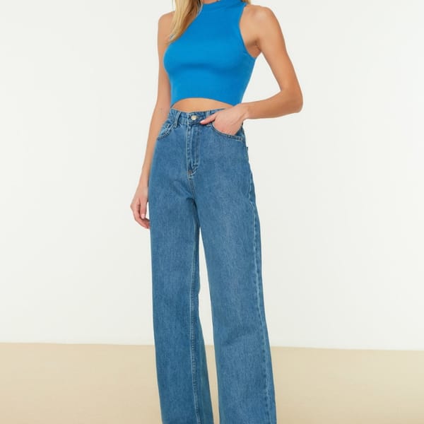 Straight High Rise Wide Leg Women's Jeans