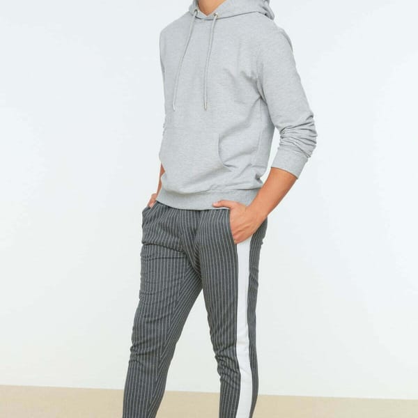 Drawstring Striped Sweatpants
