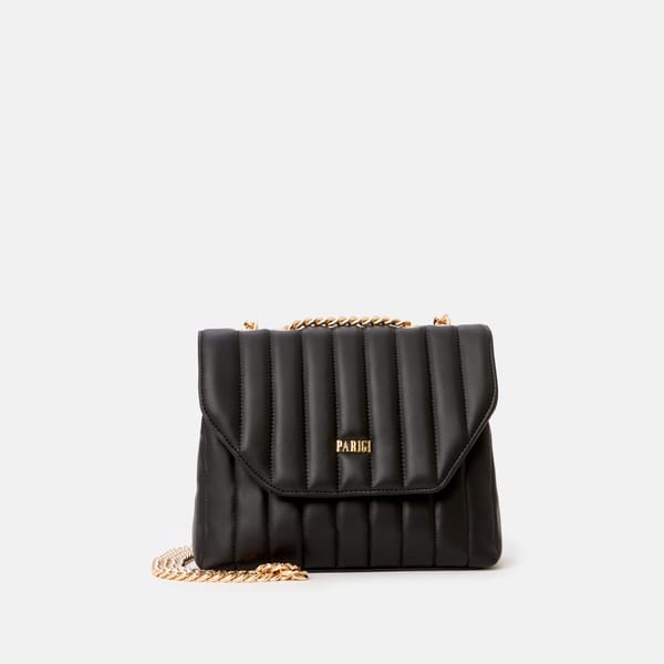 Parigi Black Flap Women's Shoulder Bag - Shoulder Bags