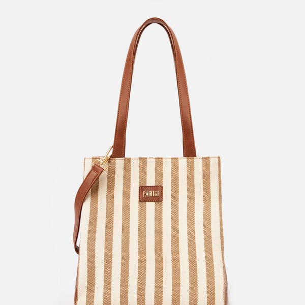 Parigi Beige Women's Strap Tote Bag - Tote Bags