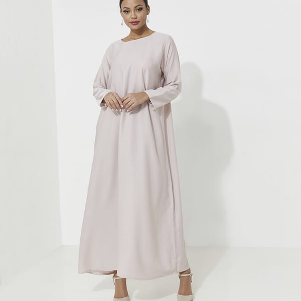 Beige Dress Abaya Long Sleeves