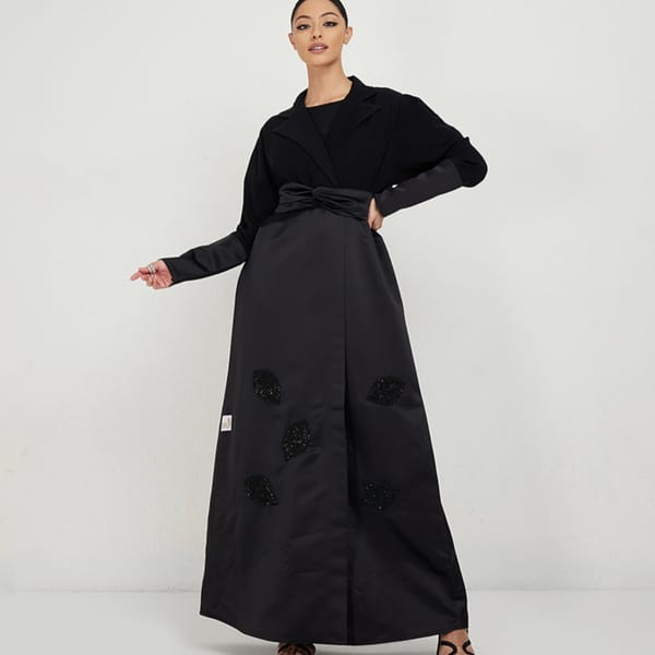Black Bridal Queen Abaya
