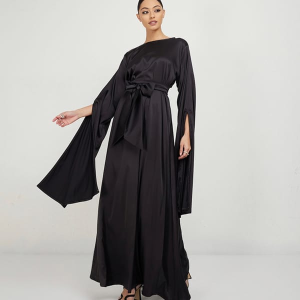 Women's Satin Long Sleeves Abaya