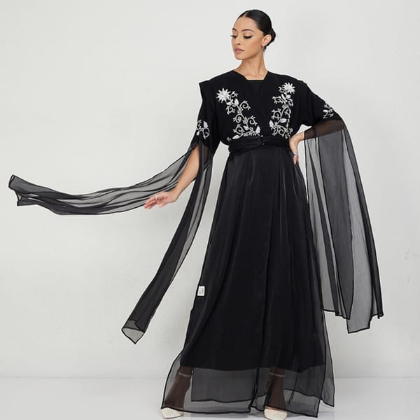 Royal Silver Stones Abaya