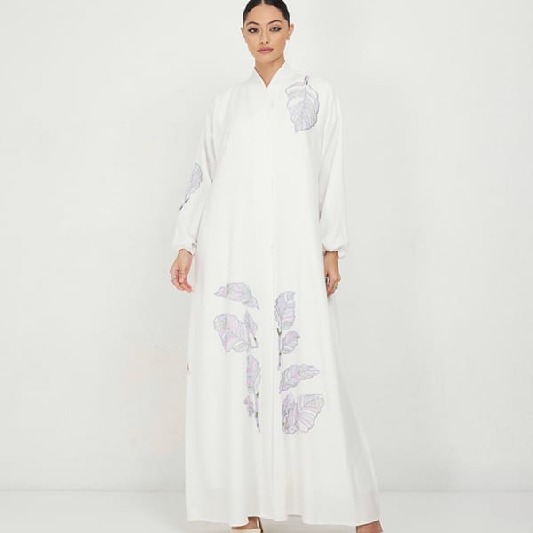 Women's Blue Foliage Abaya