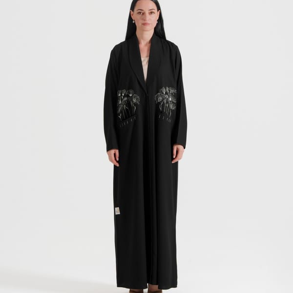 Women's Silver Pocket Abaya