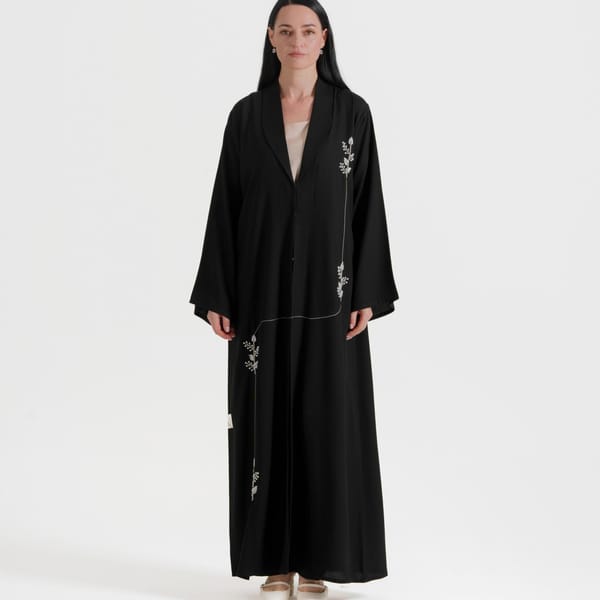 Women's 6D White Pearl Abaya