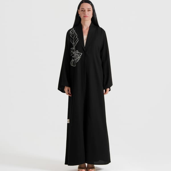 Women's Silver Zari Abaya