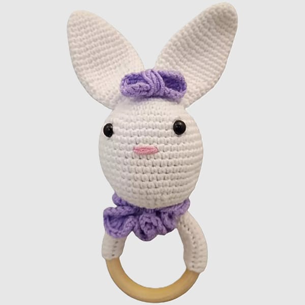 Pikkaboo-Heavenlyhugs Miss Rabbit Handmade Crochet Teether