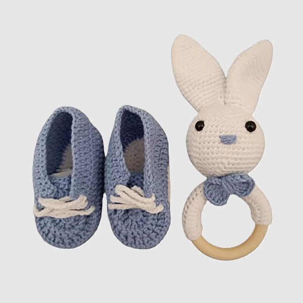 Pikkaboo - Heavenlyhugs Miss Rabbit Crochet Teether And Booties