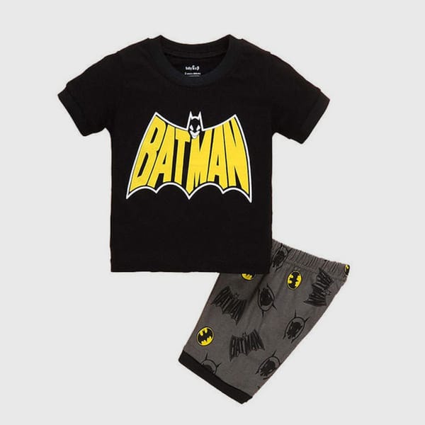 Batman Printed T-Shirt And Shorts Set - Black