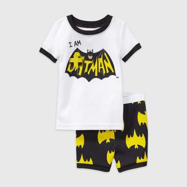Batman Printed T-Shirt And Shorts Set - White