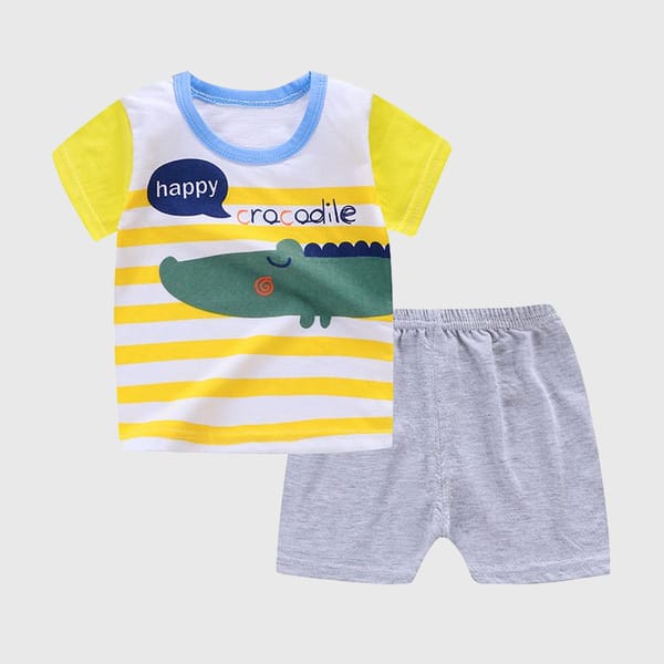 Happy Crocodile Shorts Set