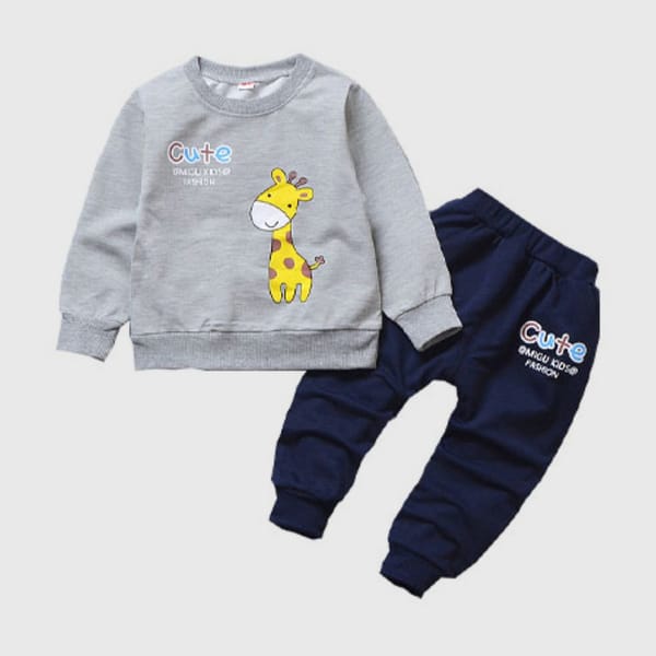 Kenith Set Grey Full Sleeves Casual Set With T-Shirts And Pants